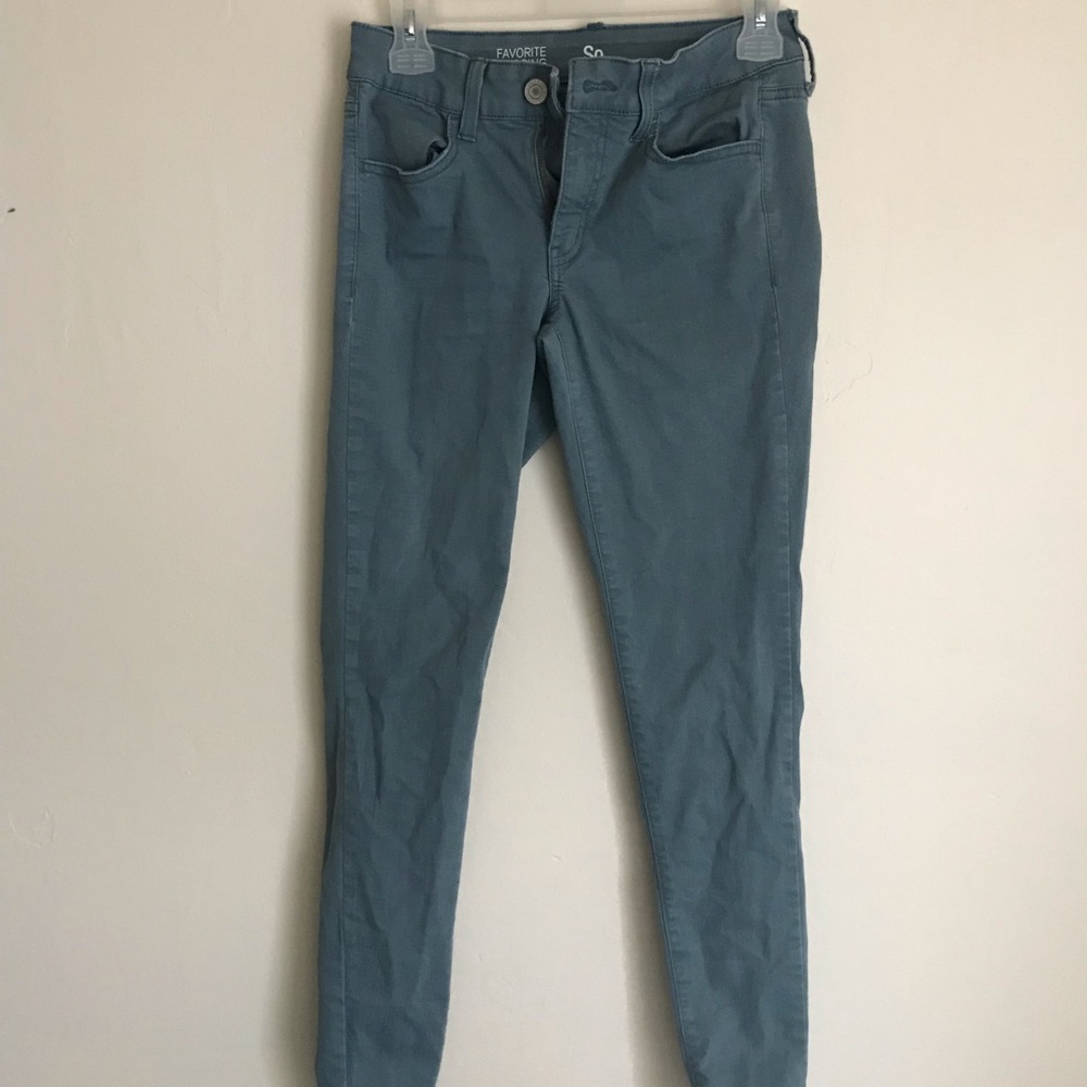Green blue SO jegging skinny jeans pants